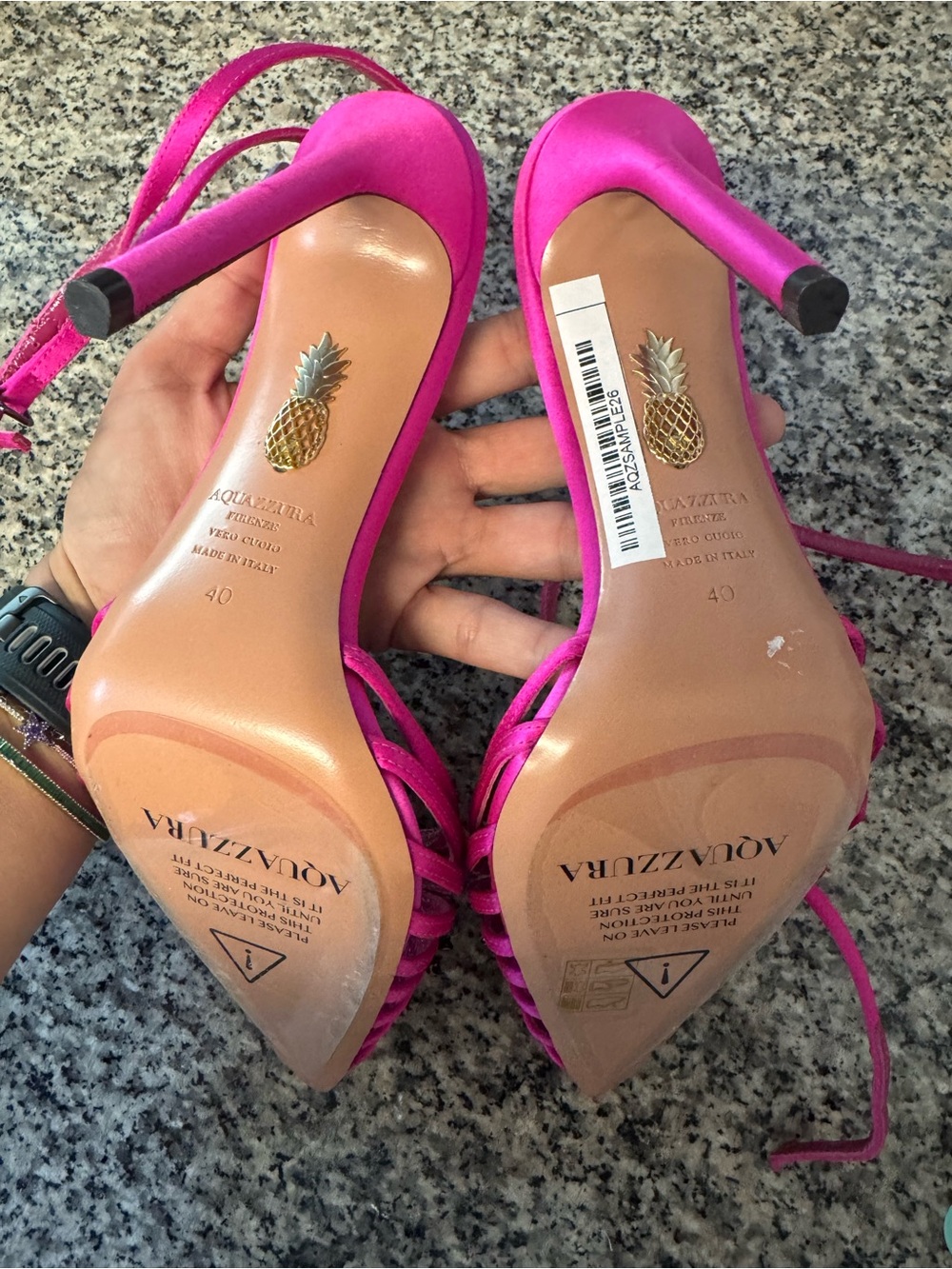 Aquazzura Crystal Margarita Strappy Pointed Toe Sandals - Picture 2 of 2